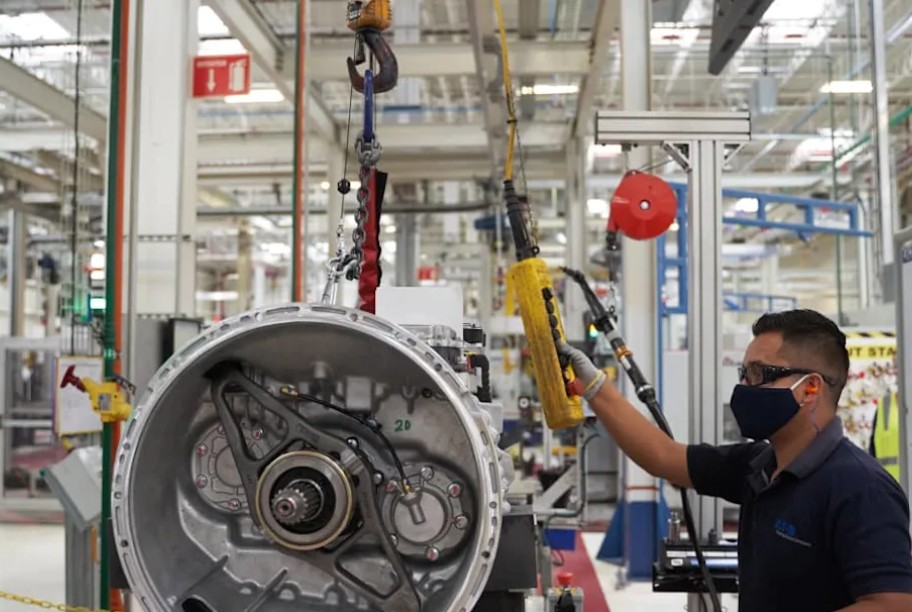 Eaton Corporation corporate building with stock performance chart